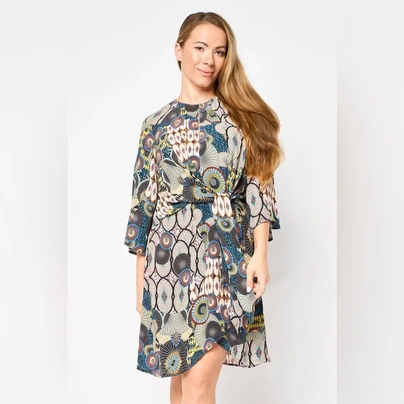 Desigual 🌈 Vibrant Patterned Long Sleeve Dress - Picture 2 of 10